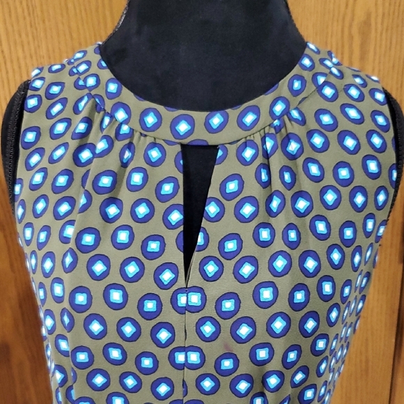 J. Crew Green and Blue Sleeveless Halter Midi Dress - Picture 3 of 9